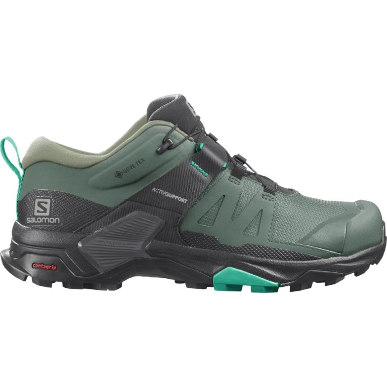 Green / Black Salomon X Ultra 4 GTX Women\'s Hiking Shoes | IE WK5716